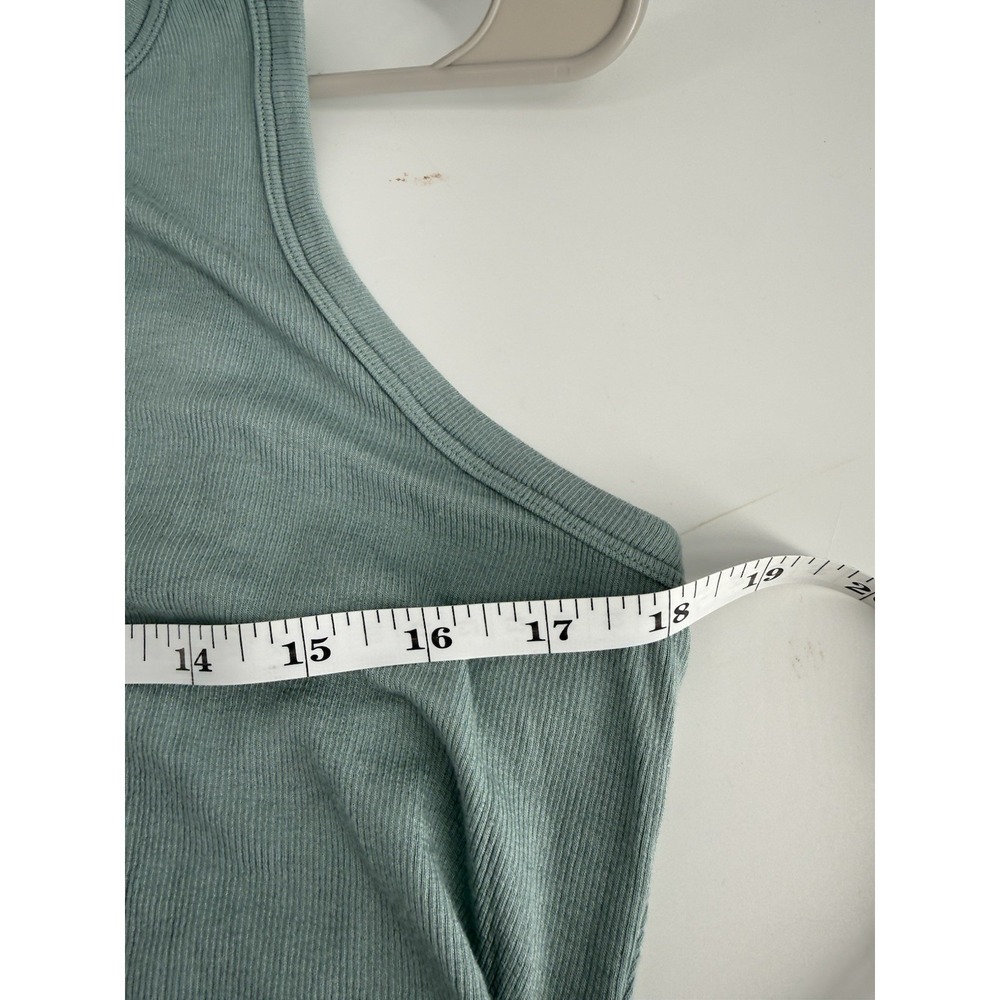 Victoria's Secret XL Crop Ribbed Modal Sleep/Lounge Tank Top Green Teal - Picture 6 of 10